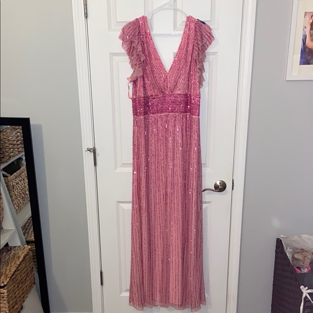 Mac Duggal Pink Sequin Dress